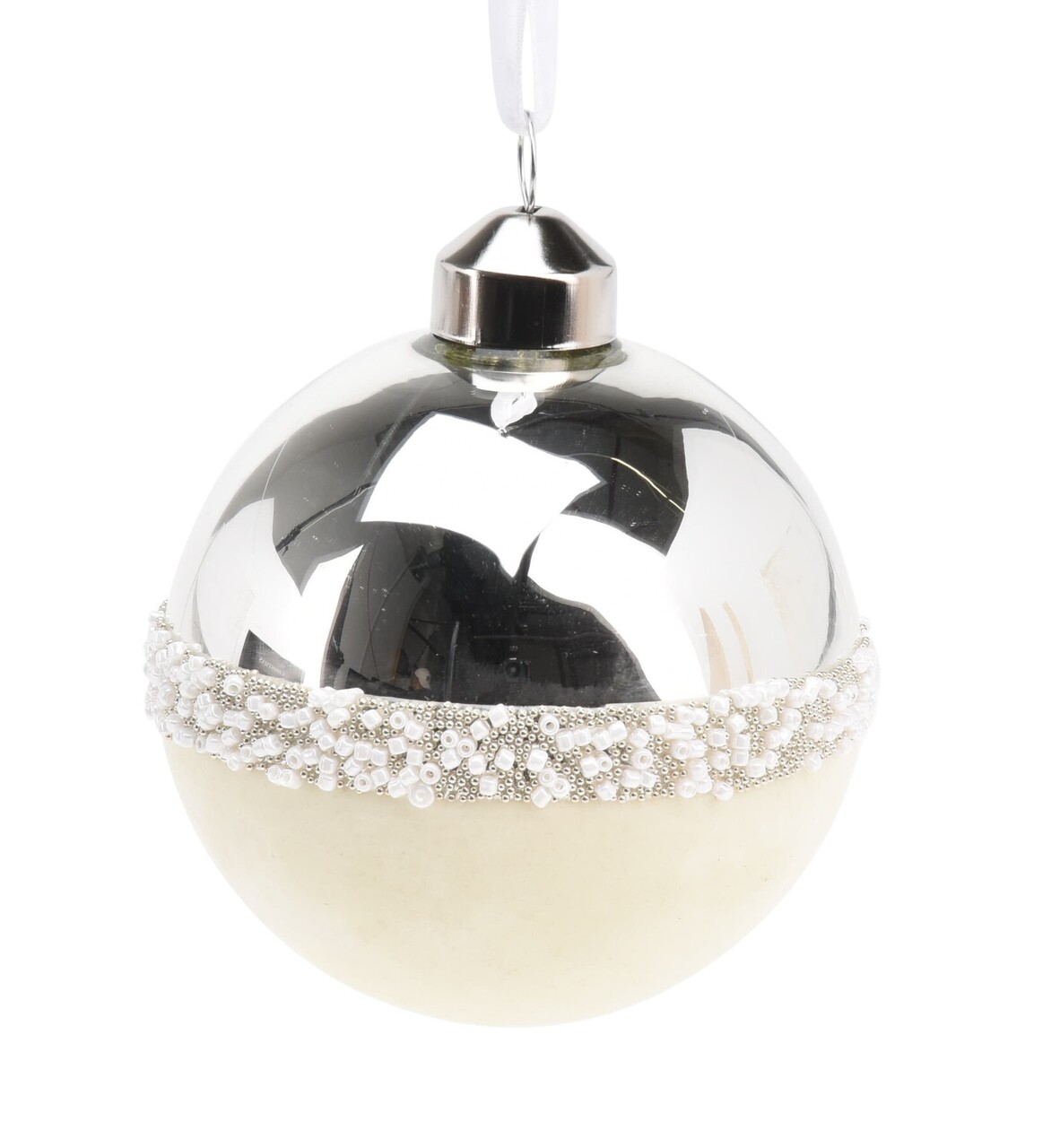 Glob Ball Shape v1, Excellent Houseware, 8 cm, sticla, argintiu - imagine 3